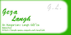 geza langh business card